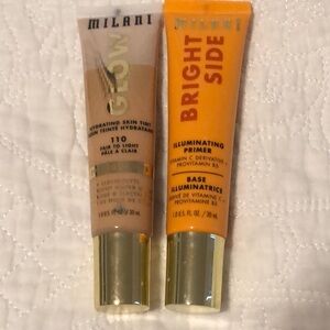 Milani glow skin tint fair to light 110 & Bright Side illuminating primer